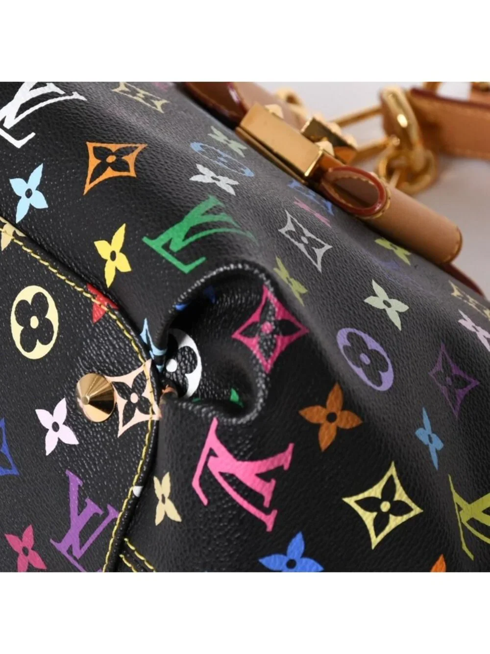 Louis Vuitton Takashi Murakami Monogram Multicolor Annie MM Shoulder Bag Noir